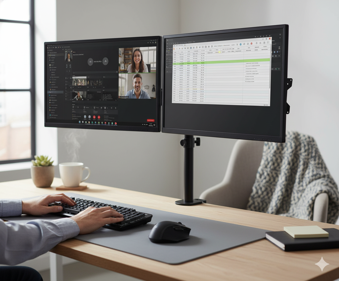 MECO ELEVERDE MS02N Dual Arm Monitor Stand – Flexibilidad, precisión y ergonomía profesional