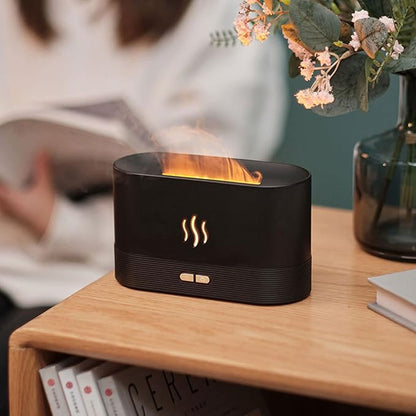KINSCOTER Difusor de Aroma con Efecto Llama 🔥 | Humidificador Ultrasónico y Luz LED Ambiental