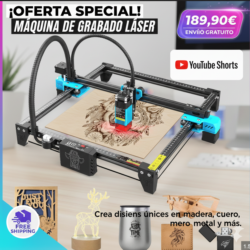 Grabadora Láser TwoTrees TTS-55 Pro (80W) con Control WiFi y Offline