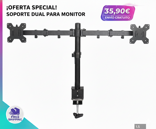 MECO ELEVERDE MS02N Dual Arm Monitor Stand – Flexibilidad, precisión y ergonomía profesional