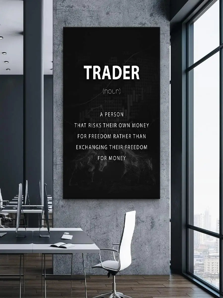 Cuadro Motivacional Trader en Lienzo | Decoración para Oficina, Setup o Espacio de Inversión