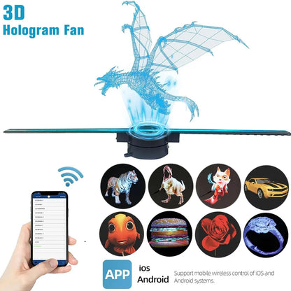 Proyector Holográfico 3D WiFi 42 cm – HD para Publicidad, decoracion  y Eventos