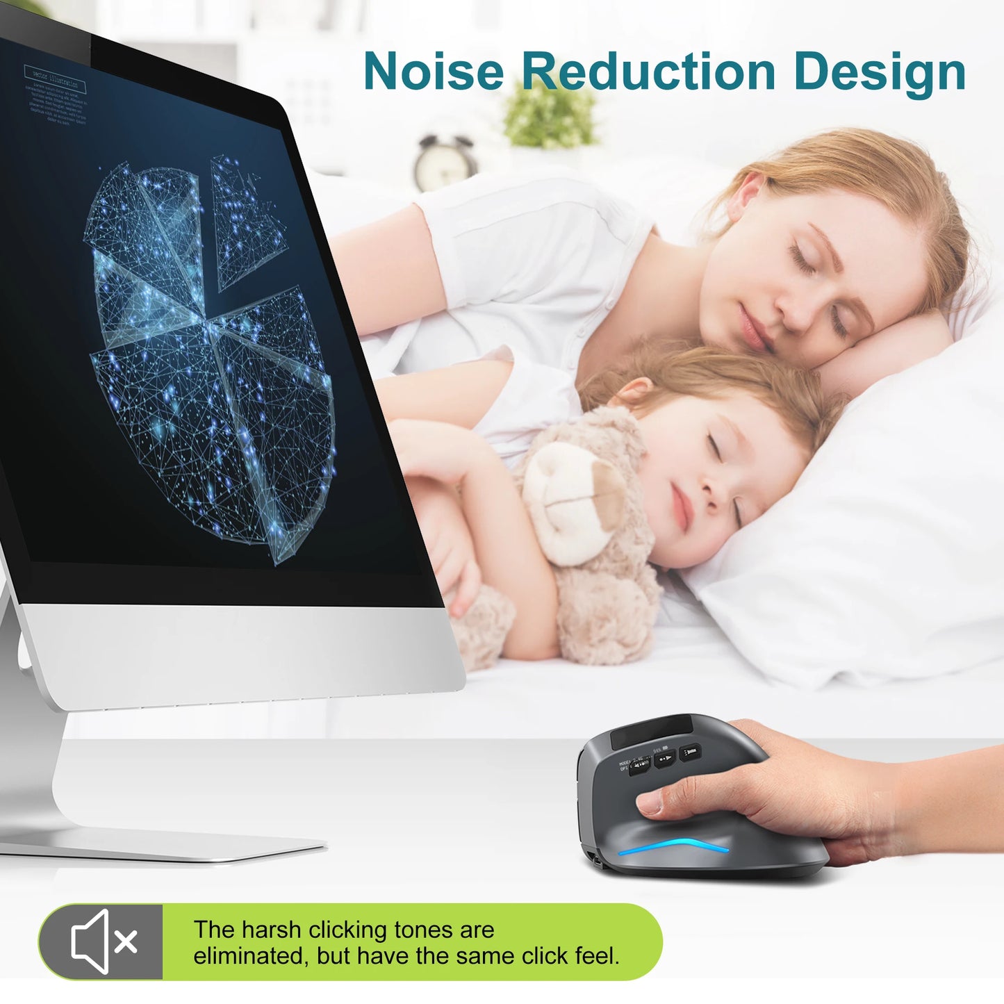 Ratón Vertical Lefon – Ergonómico, RGB, con Pantalla OLED